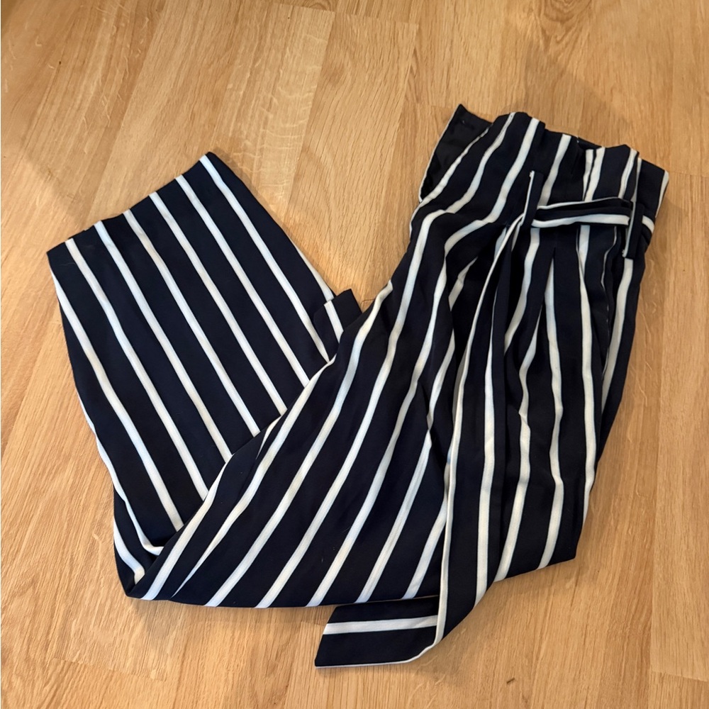 A New Day Navy and White Striped Pants